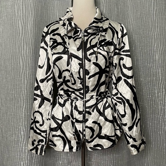 Chico’s satin zip front bomber jacket - Picture 1 of 7